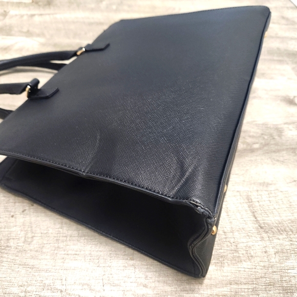 Laptop Bag for Women 15.6 Inch Tote Business Work Bag Leather Waterproof - Black - Picture 10 of 14